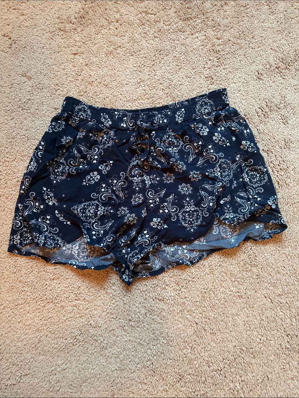 Hollister Navy Blue Paisley Print Athletic Shorts